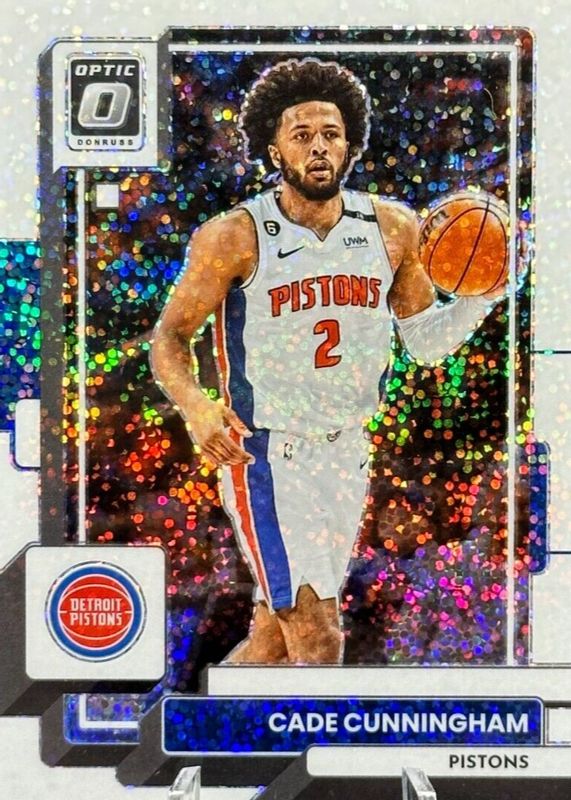 Cade Cunningham 2022 Optic #92 White Sparkle /(SSP) PSA 10