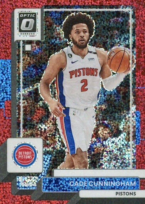 Cade Cunningham 2022 Optic #92 Red Sparkle PSA 10