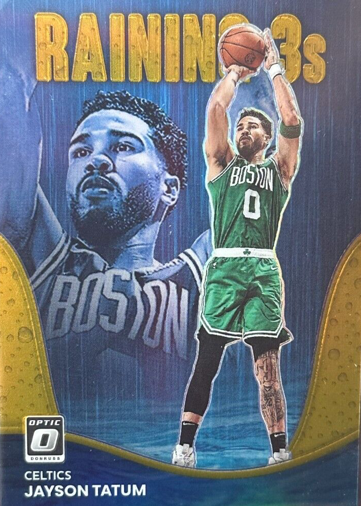 Jayson Tatum 2022 Optic #13 Raining 3s - Gold /10 Price