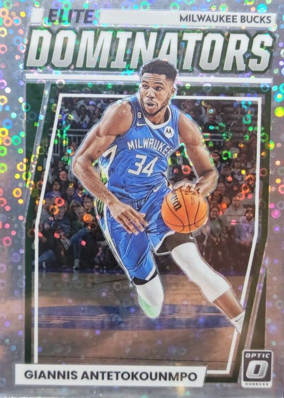 Giannis Antetokounmpo 2022 Optic #21 Elite Dominators - Fast Break PSA 10