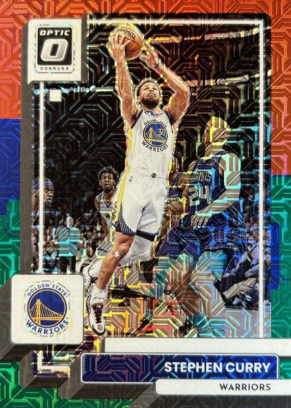 Stephen Curry 2022 Optic #96 Choice Red & Green PSA 10