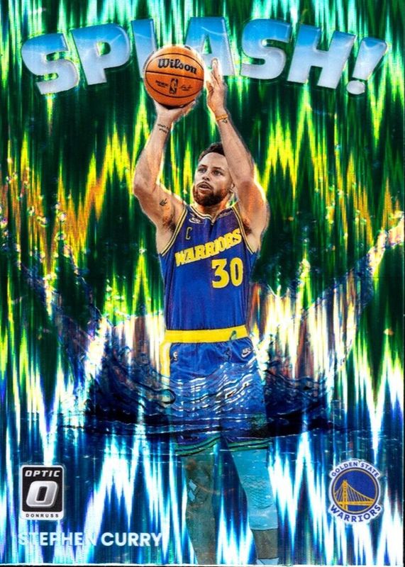 Stephen Curry 2022 Optic #10 Splash! - Green Shock SGC 9.5