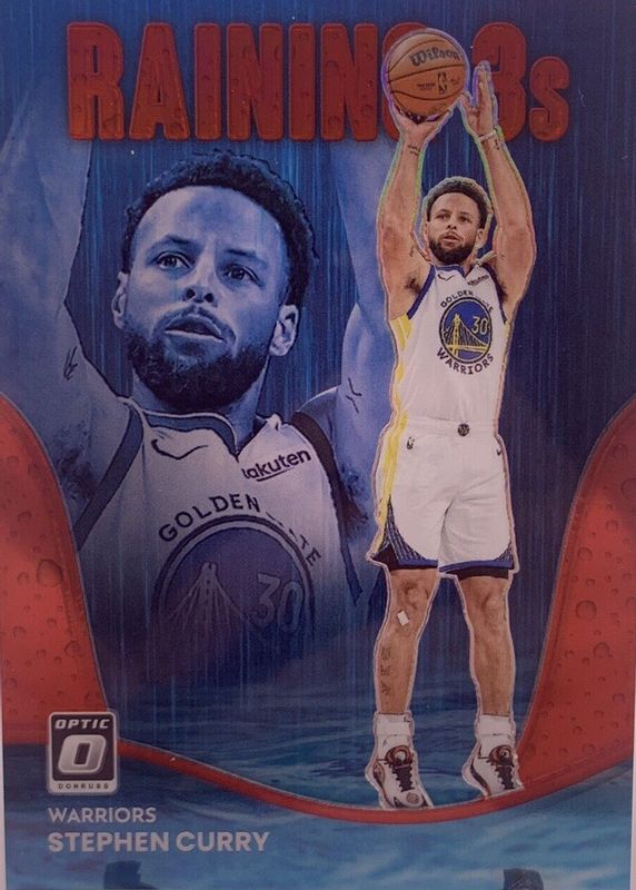 Stephen Curry 2022 Optic #1 Raining 3s - Red /99 SGC 10