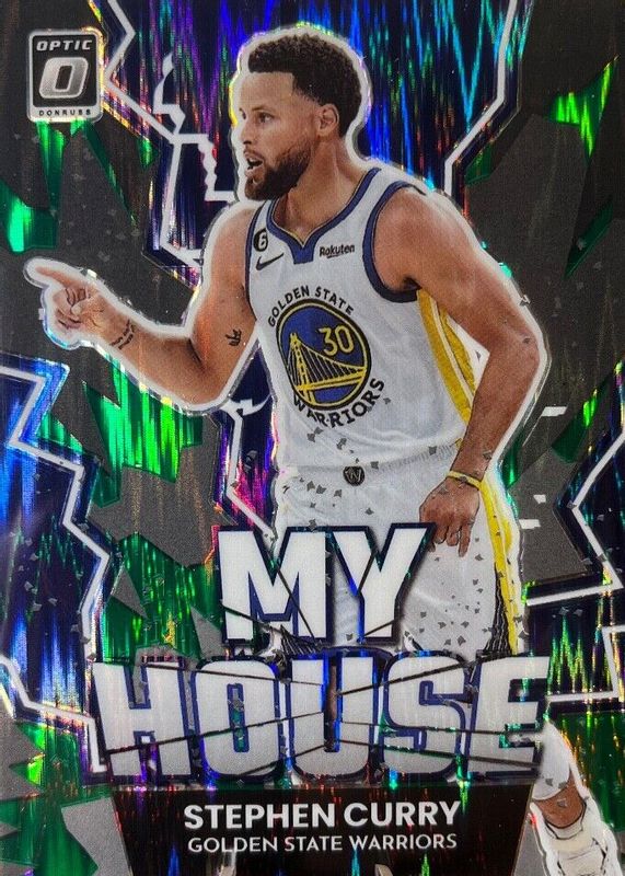 Stephen Curry 2022 Optic #10 My House - Green Shock RAW