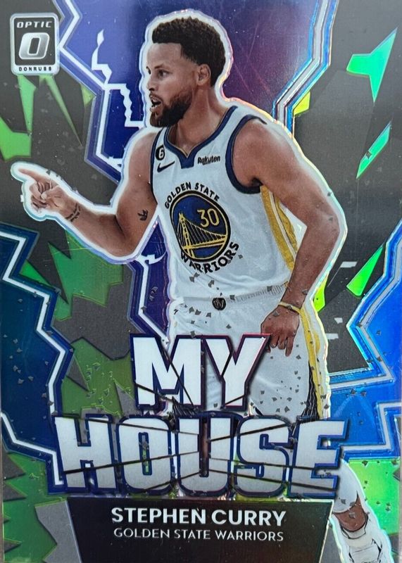 Stephen Curry 2022 Optic #10 My House - Lime Green /149 PSA 10