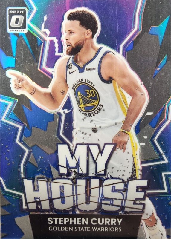 Stephen Curry 2022 Optic #10 My House - Blue /85 RAW