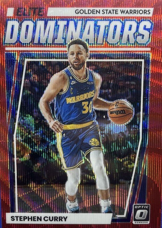 Stephen Curry 2022 Optic #7 Elite Dominators - Red Wave RAW