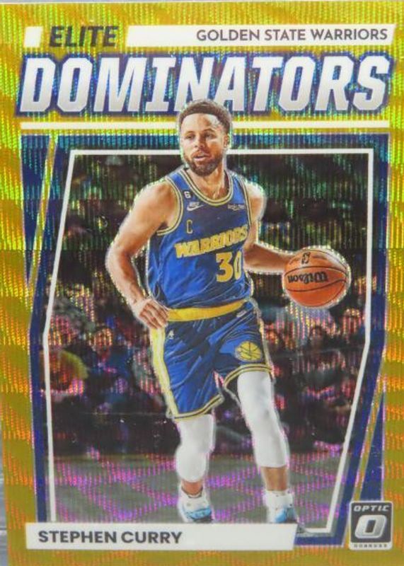 Stephen Curry 2022 Optic #7 Elite Dominators - Gold Wave /10 SGC 10