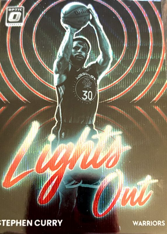 Stephen Curry 2022 Optic #13 Lights Out - Red Wave SGC 10