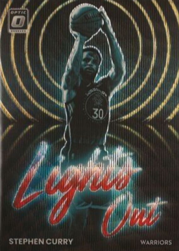 Stephen Curry 2022 Optic #13 Lights Out - Red & Gold Wave /99 RAW