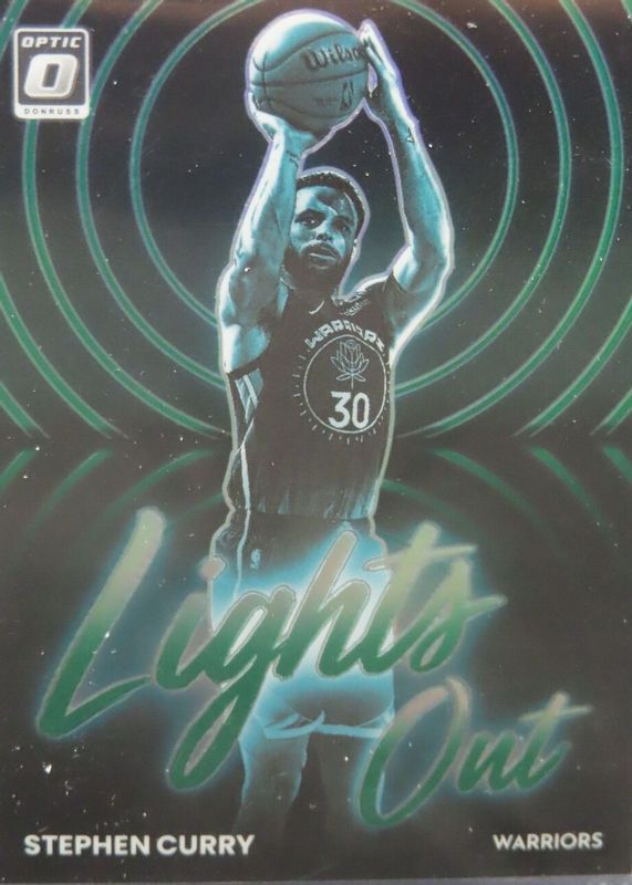 Stephen Curry 2022 Optic #13 Lights Out - Green /5 RAW