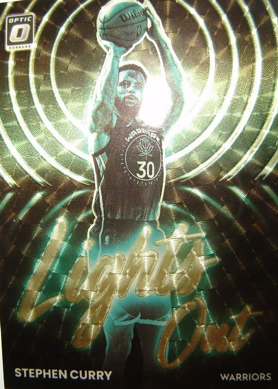 Stephen Curry 2022 Optic #13 Lights Out - Gold Vinyl /1 RAW