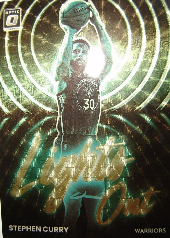 Stephen Curry 2022 Optic #13 Lights Out - Gold Vinyl /1 PSA 10