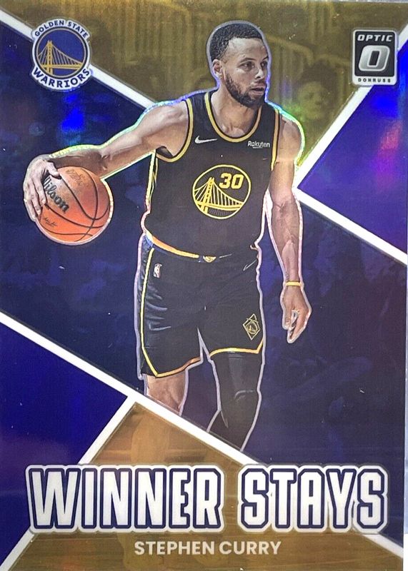 Stephen Curry 2022 Optic #18 Winner Stays - Purple PSA 10