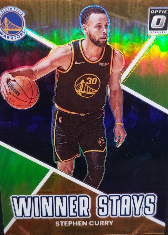 Stephen Curry 2022 Optic #18 Winner Stays - Lime Green /149 PSA 10