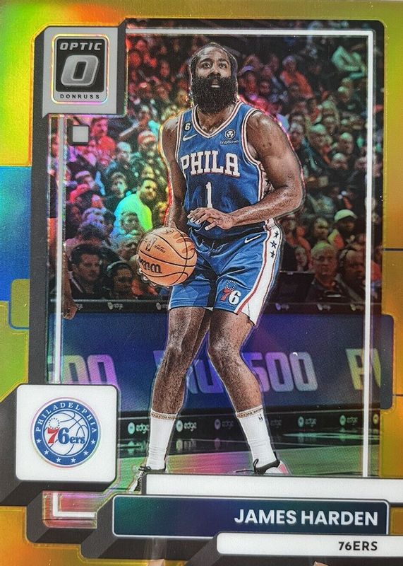 James Harden 2022 Optic #22 Gold /10 SGC 10