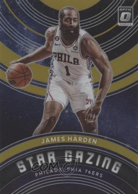 James Harden 2022 Optic #11 Star Gazing - Gold /10 SGC 10