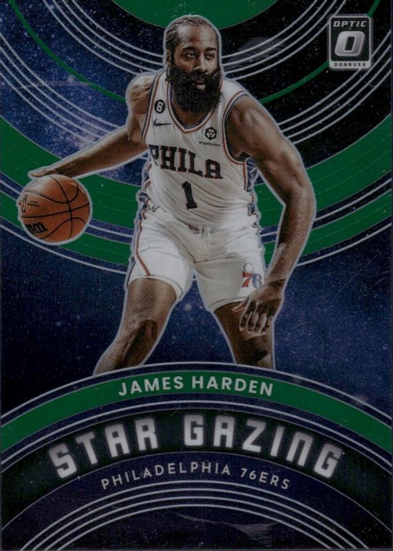 James Harden 2022 Optic #11 Star Gazing - Green /5 RAW