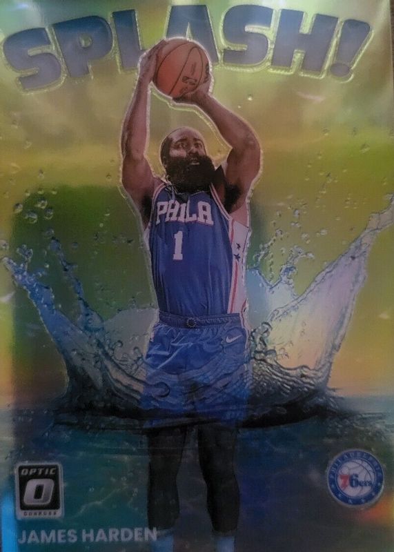 James Harden 2022 Optic #13 Splash! - Lime Green /149 PSA 10