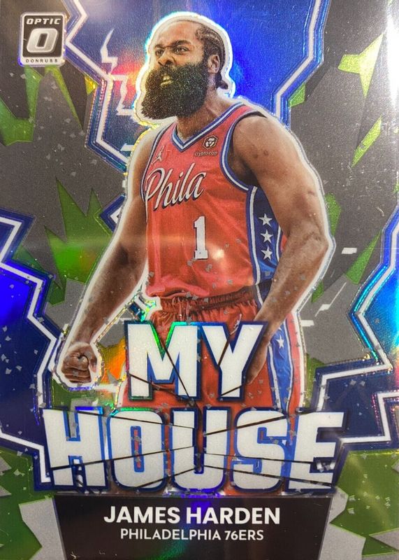 James Harden 2022 Optic #5 My House - Lime Green /149 BGS 9