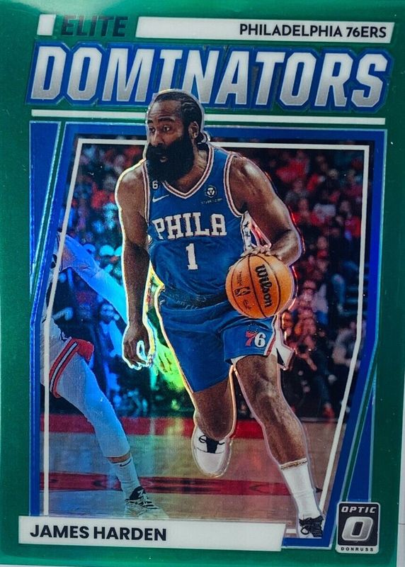 James Harden 2022 Optic #2 Elite Dominators - Green /5 SGC 10