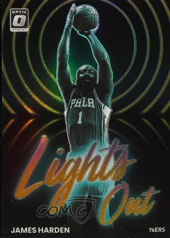 James Harden 2022 Optic #9 Lights Out - Gold /10 RAW