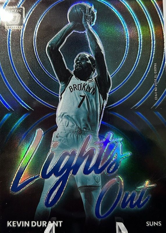 Kevin Durant 2022 Optic #4 Lights Out - Blue /49 RAW