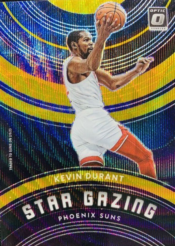 Kevin Durant 2022 Optic #9 Star Gazing - Gold Wave /10 PSA 9