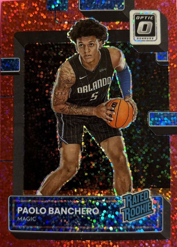 Paolo Banchero 2022 Optic #221 Red Sparkle Rookie PSA 10