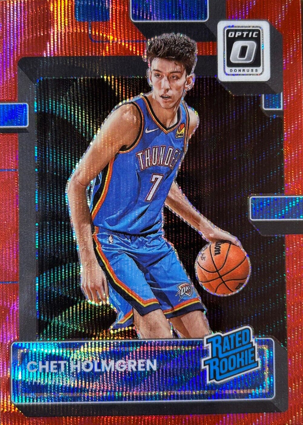 2022 Donruss Optic Chet Holmgren Red Disco Fast Break 69/75