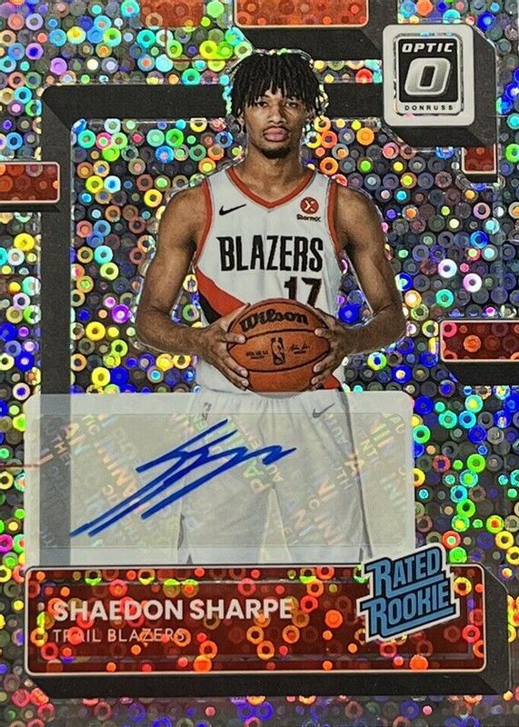 Shaedon Sharpe 2022 Optic #249 Rated Rookie Signatures - Fast Break RAW
