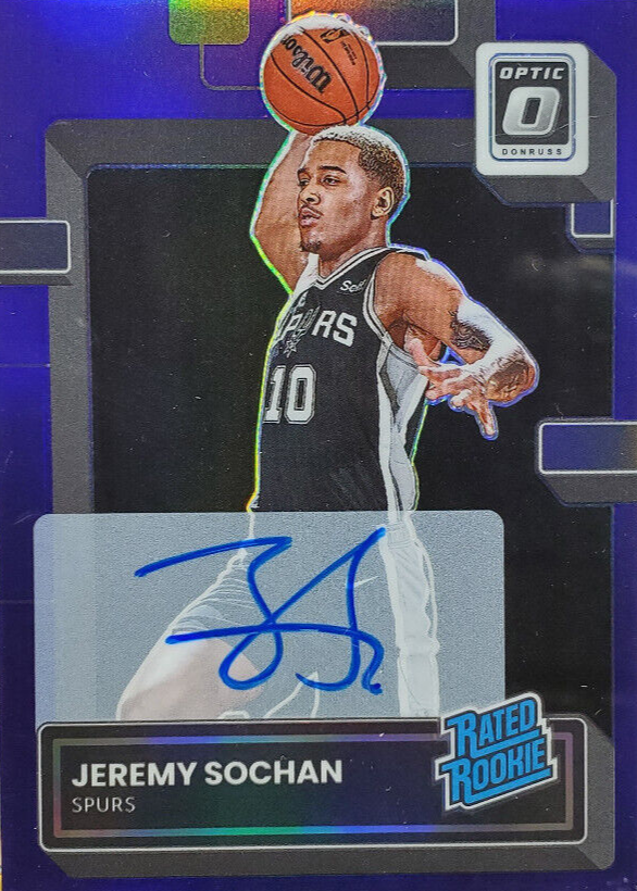 Jeremy Sochan 2022 Optic #236 Rated Rookie Signatures - Purple