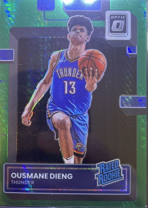 Ousmane Dieng 2022 Optic #220 Hyper Green Rookie PSA 10