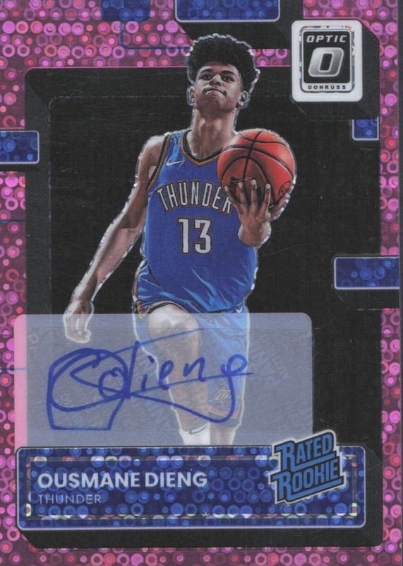 Ousmane Dieng 2022 Optic #220 Fast Break Pink /25 Rookie PSA 10