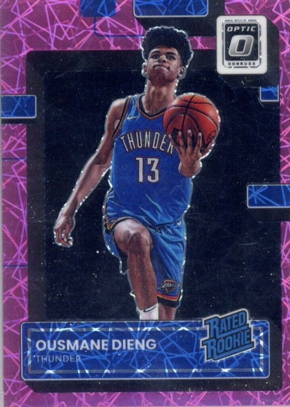Ousmane Dieng 2022 Optic #220 Pink Velocity /79 Rookie RAW