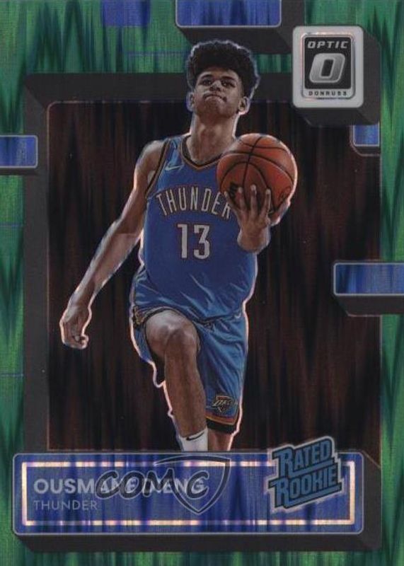 Ousmane Dieng 2022 Optic #220 Green Shock Rookie RAW