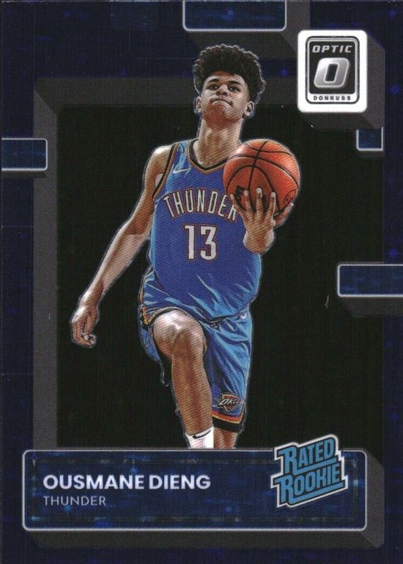 Ousmane Dieng 2022 Optic #220 Purple Stars FOTL /17 Rookie PSA 10