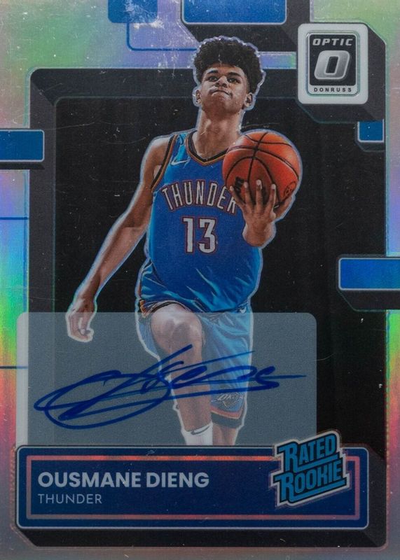 Ousmane Dieng 2022 Optic #220 Rated Rookie Signatures - Holo PSA 10