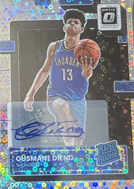 Ousmane Dieng 2022 Optic #220 Rated Rookie Signatures - Fast Break Rookie PSA 10