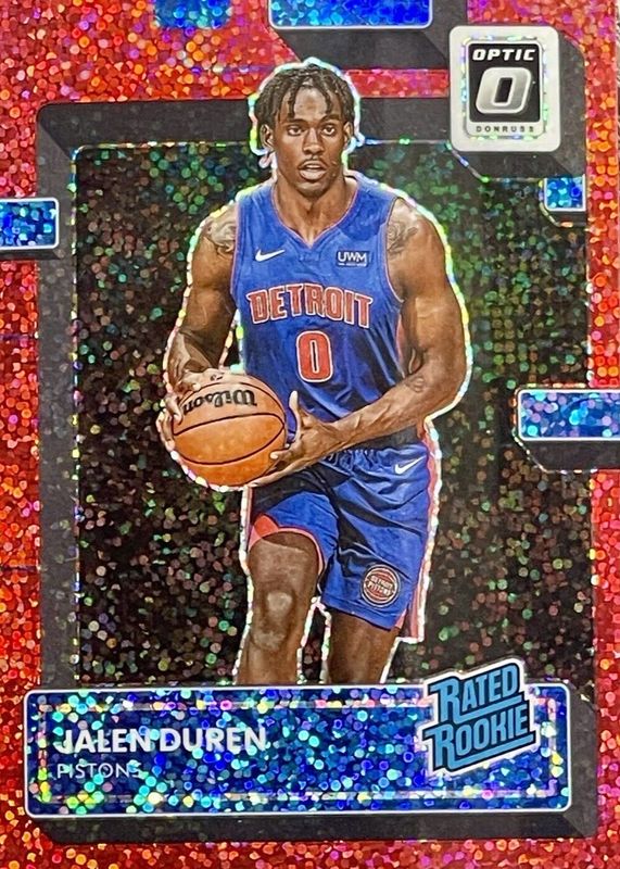 Jalen Duren 2022 Optic #227 Red Sparkle Rookie PSA 10