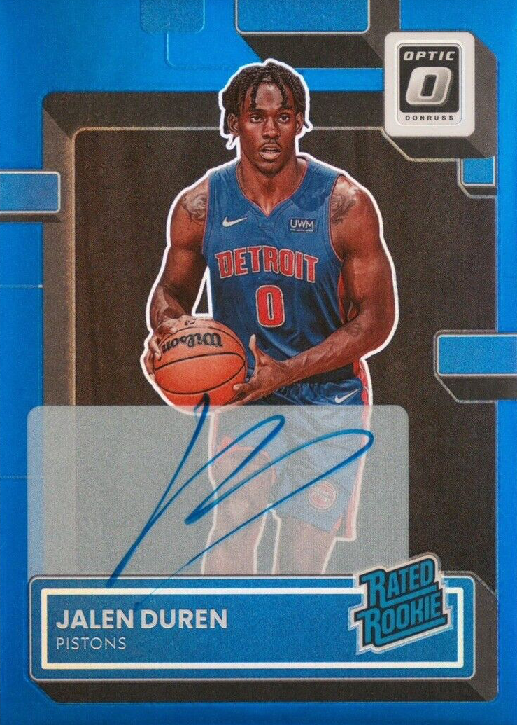 Jalen Duren 2022 Optic #227 Rated Rookie Signatures - Purple Price