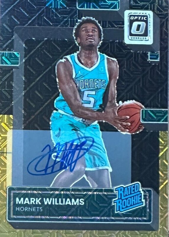 Mark Williams 2022 Optic #245 Rated Rookie Signatures - Choice Black Gold /8 PSA 10