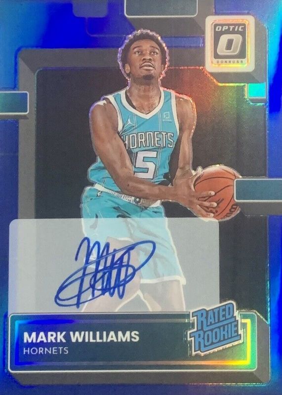 Mark Williams 2022 Optic #245 Rated Rookie Signatures - Blue /49 Rookie PSA 9