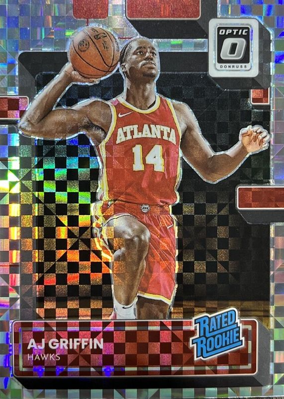 AJ Griffin 2022 Optic #204 Checkerboard Rookie PSA 10