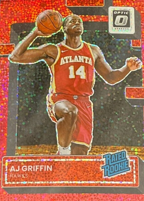 AJ Griffin 2022 Optic #204 Red Sparkle Rookie PSA 10