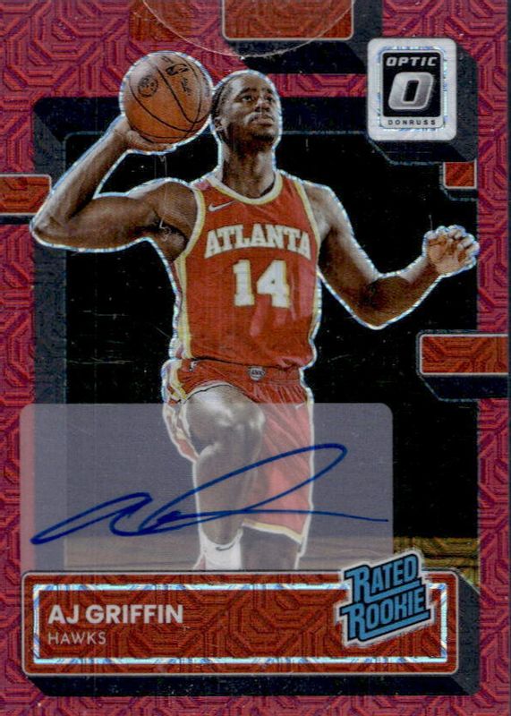 AJ Griffin 2022 Optic #204 Rated Rookie Signatures - Choice Rookie PSA 10