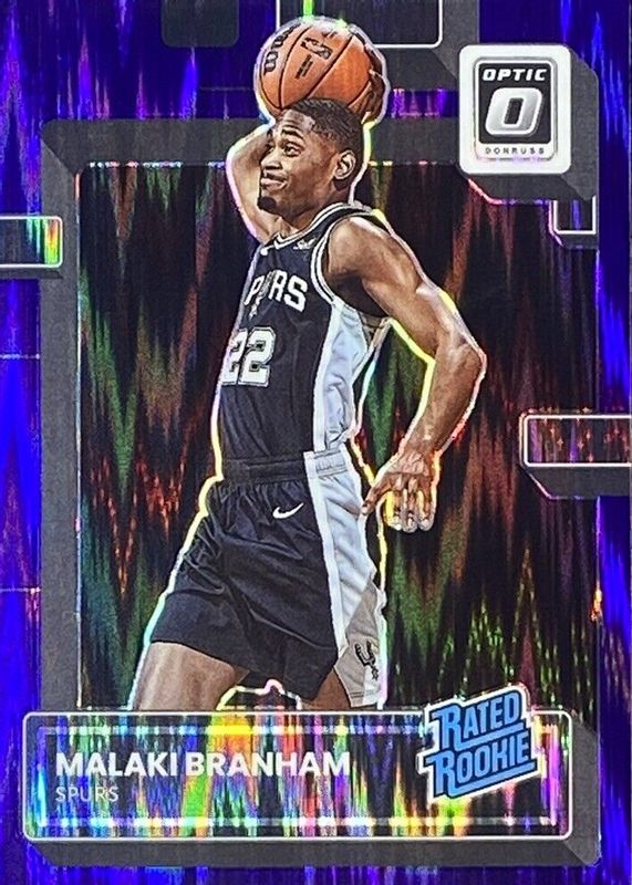 Malaki Branham 2022 Optic #222 Purple Shock Rookie SGC 10