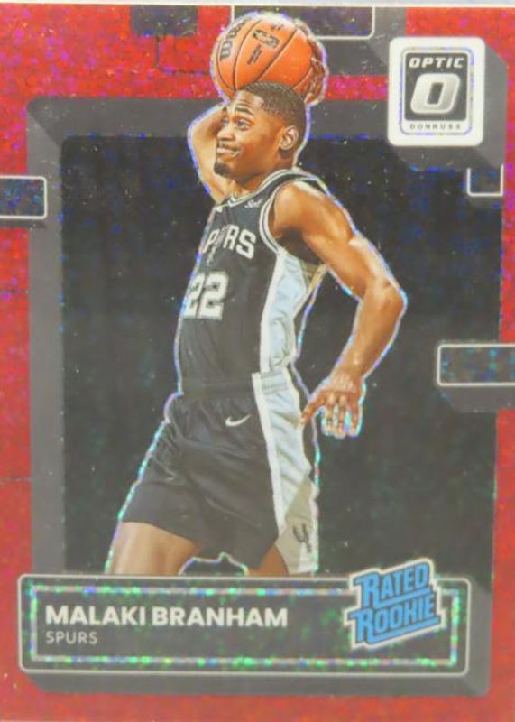 Malaki Branham 2022 Optic #222 Red Sparkle Rookie PSA 10