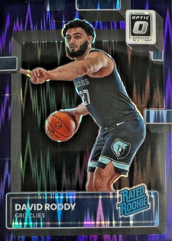 David Roddy 2022 Optic #225 Purple Shock Rookie RAW