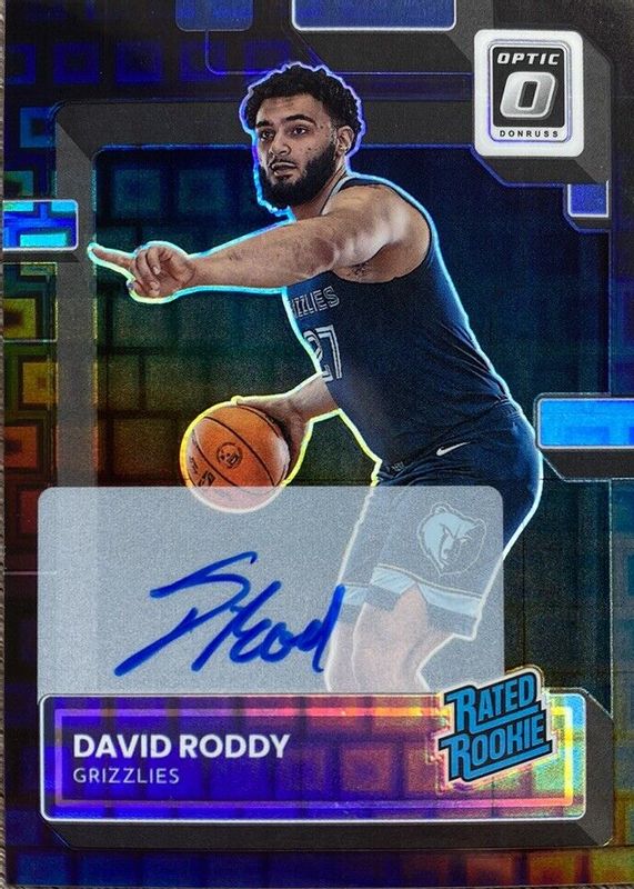 David Roddy 2022 Optic #225 Rated Rookie Signatures - Black Pandora /25 RAW